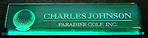 Door nameplate with golf ball image